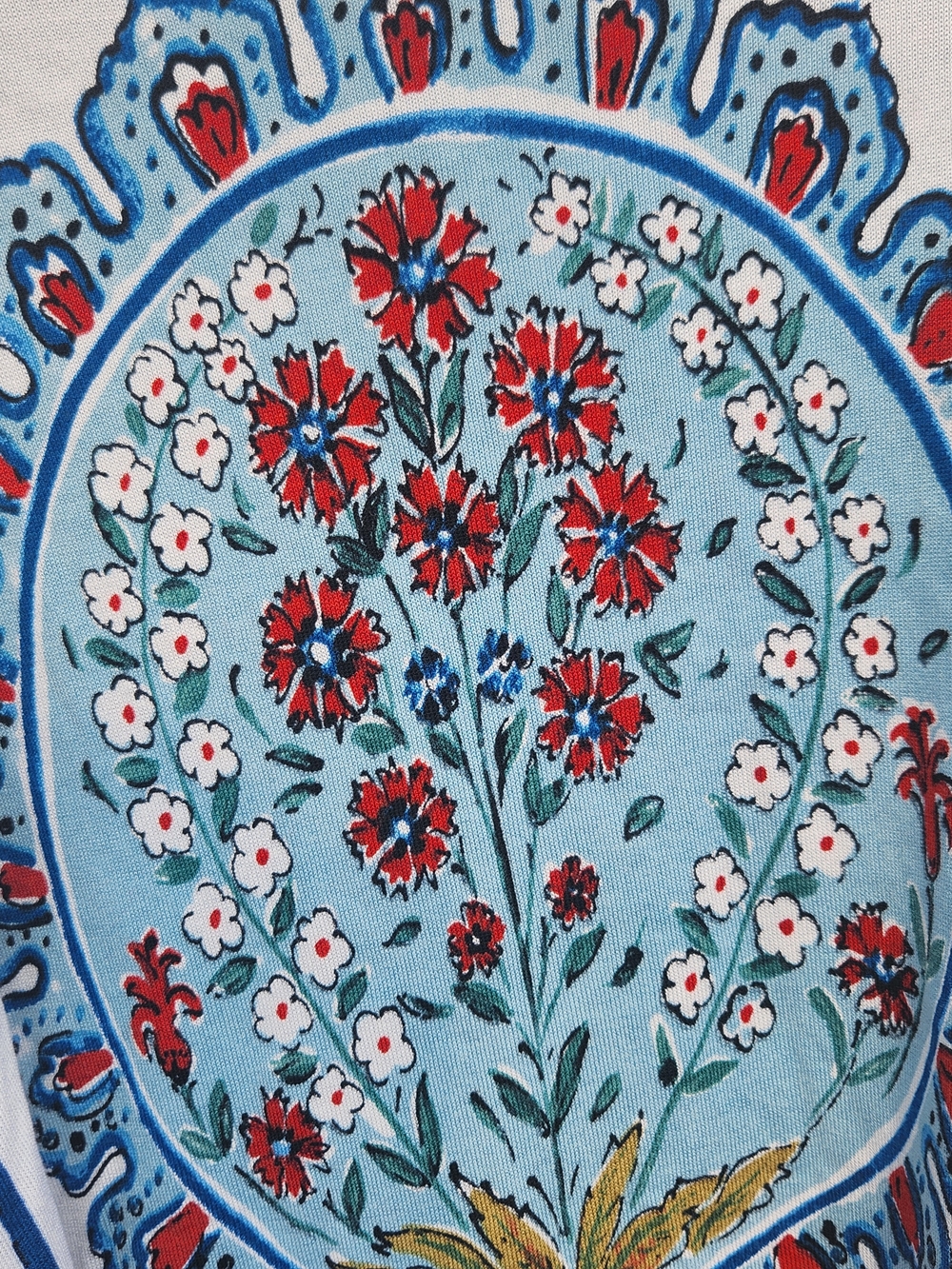 Escada White, Blue & Red Floral Open Cardigan - Picture 10 of 10